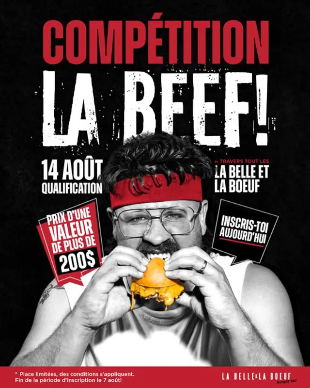 Image concours La Belle & La Boeuf - Burger Bar - Brossard DIX30
