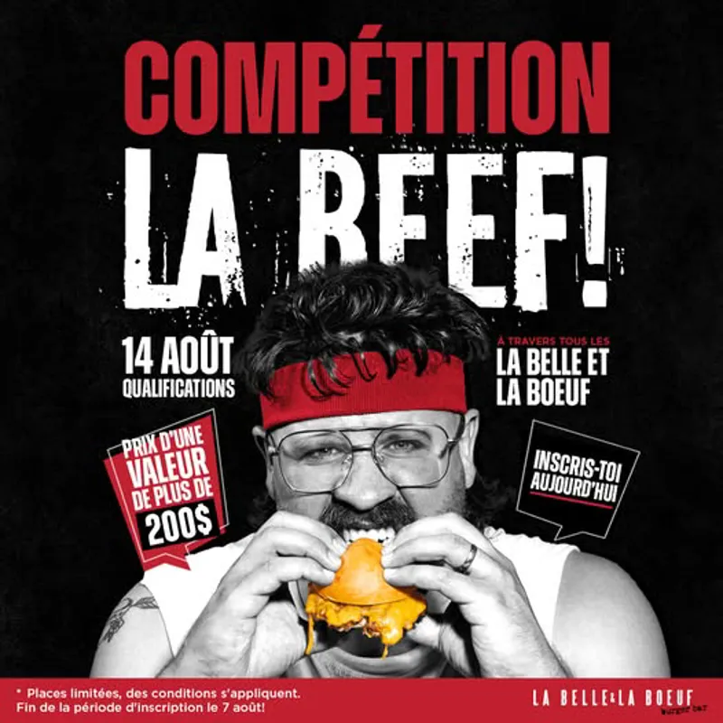Image concours La Belle & La Boeuf - Burger Bar - Brossard DIX30