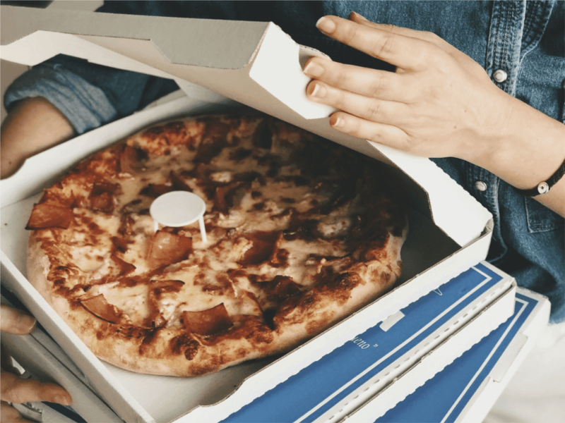 After your move, treat yourself to a delivery from your favorite pizzeria