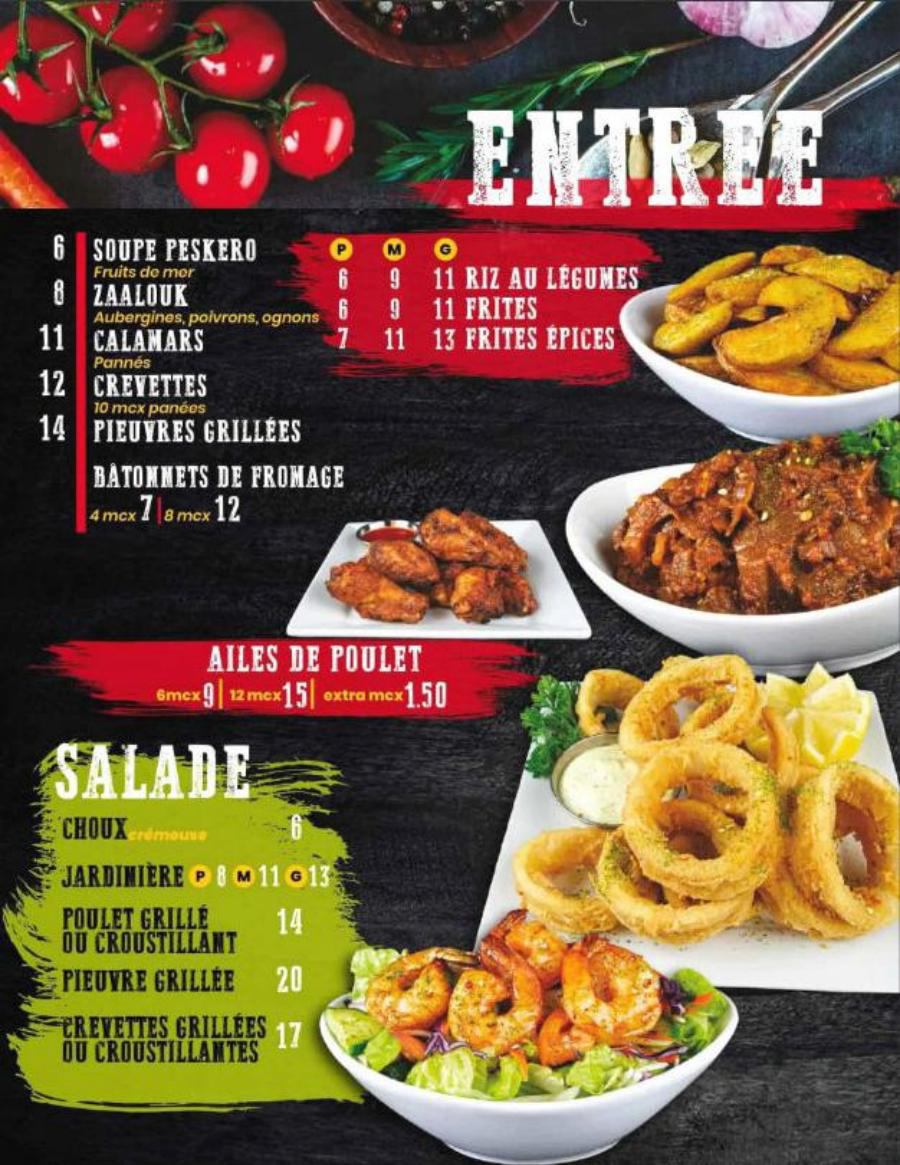 Peskero Menu