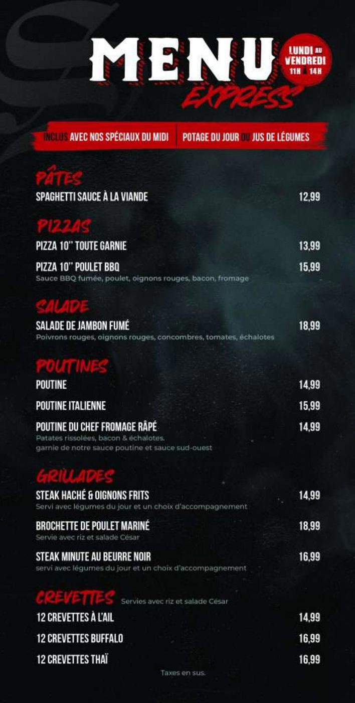 Brasserie Seigneurie Menu