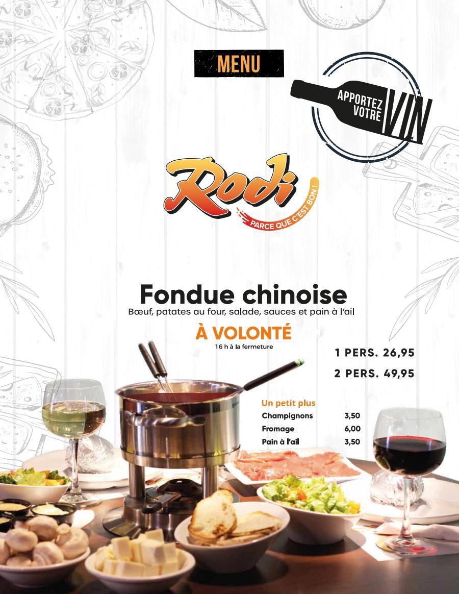 Pizza Rodi Dining Room Menu