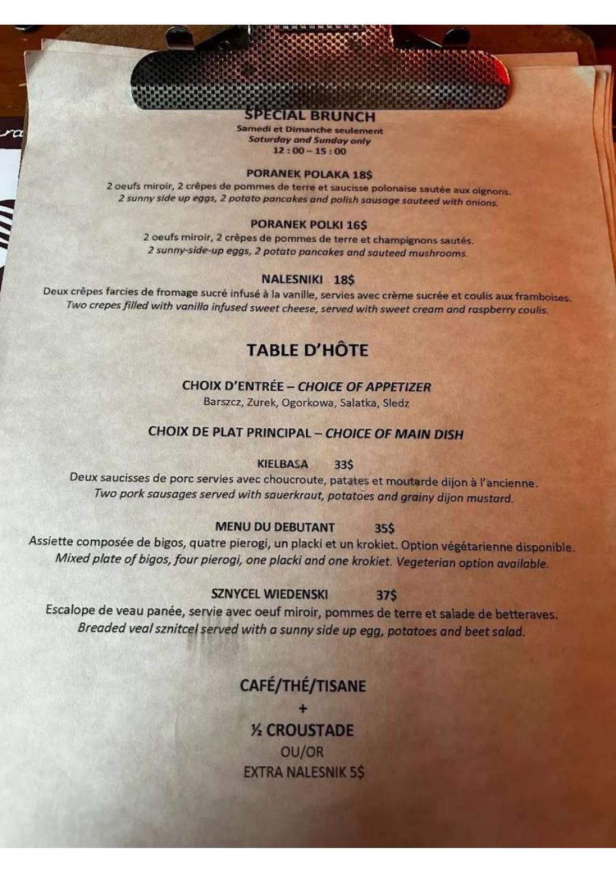 Restaurant Stash Café Bazaar Menu