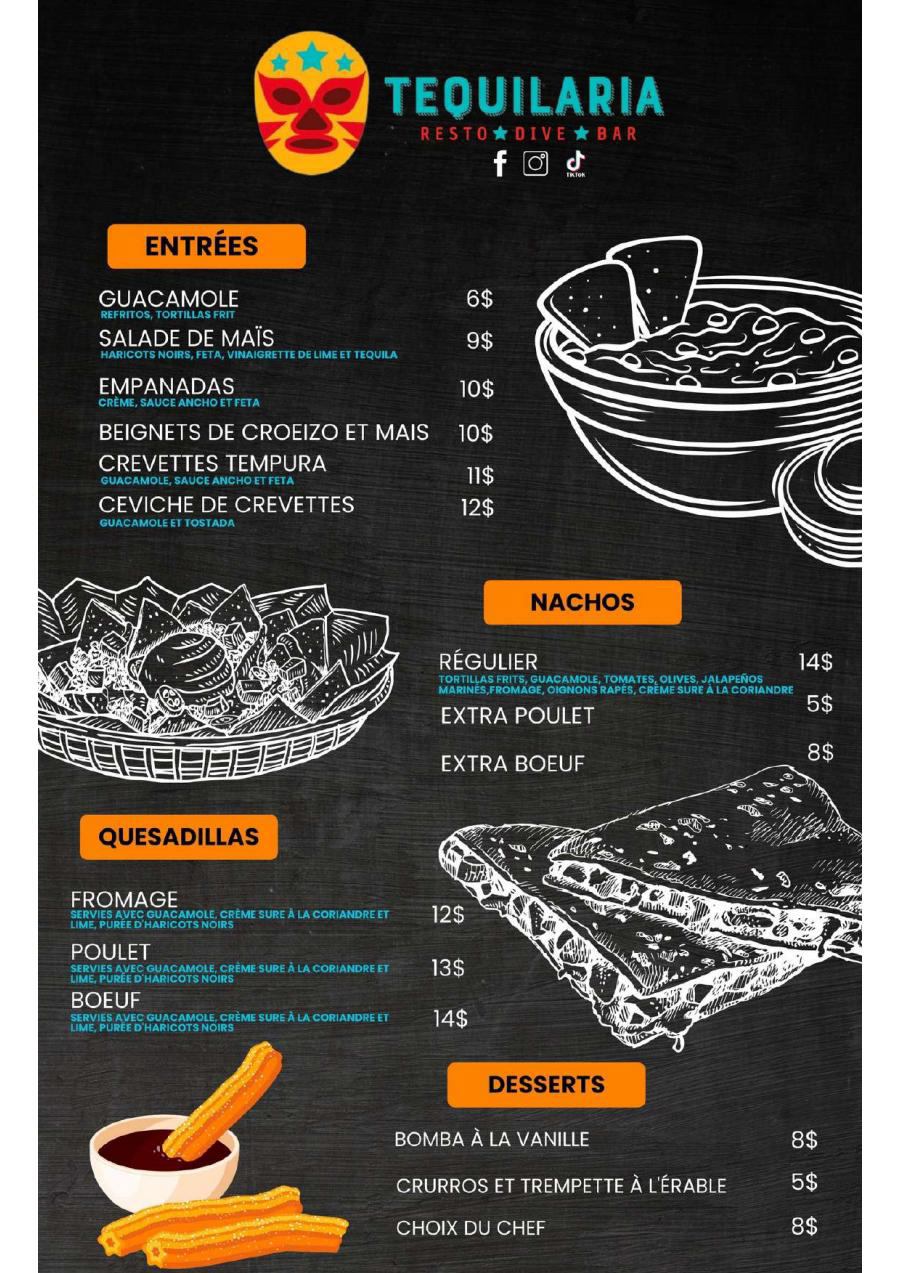 La Tequilaria Menu