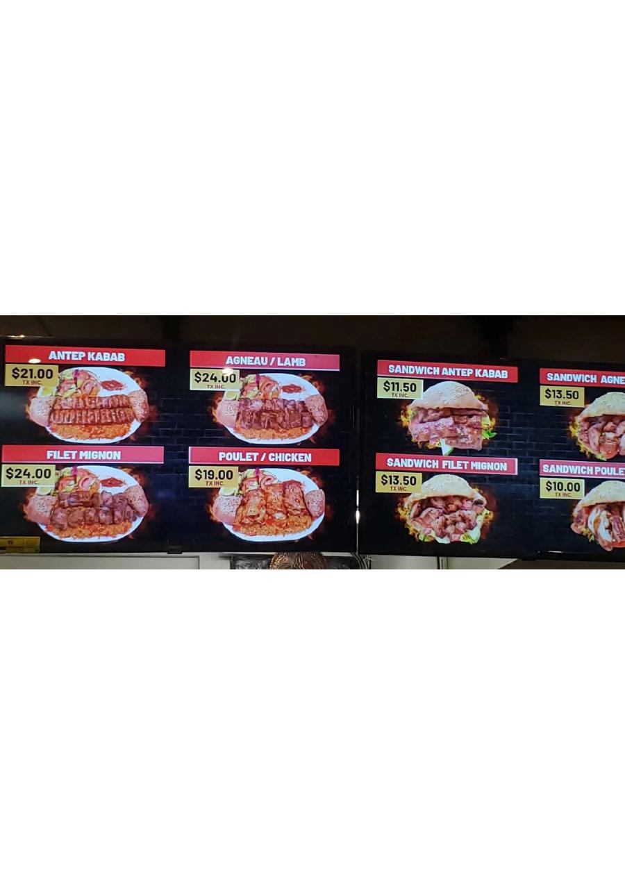 Antep Kabab Menu