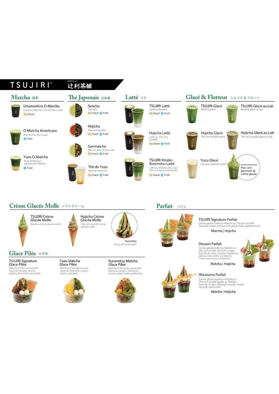 TSUJIRI Montreal Menu