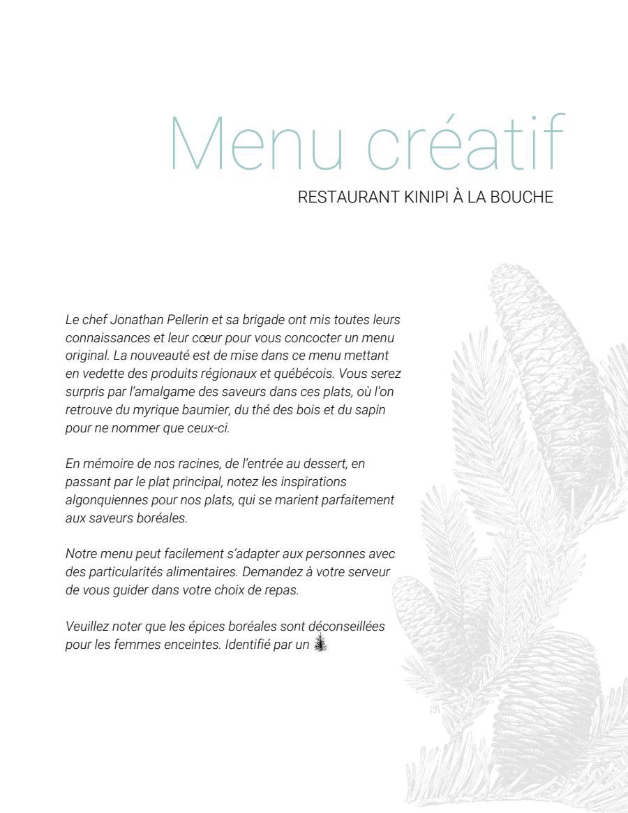 Restaurant KiNipi à la Bouche Menu