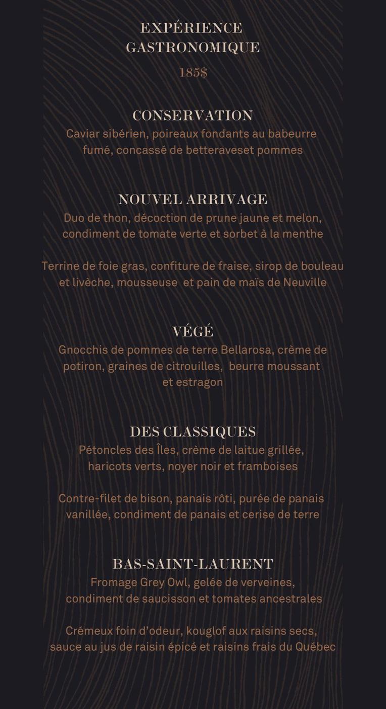 Laurie Raphaël Menu