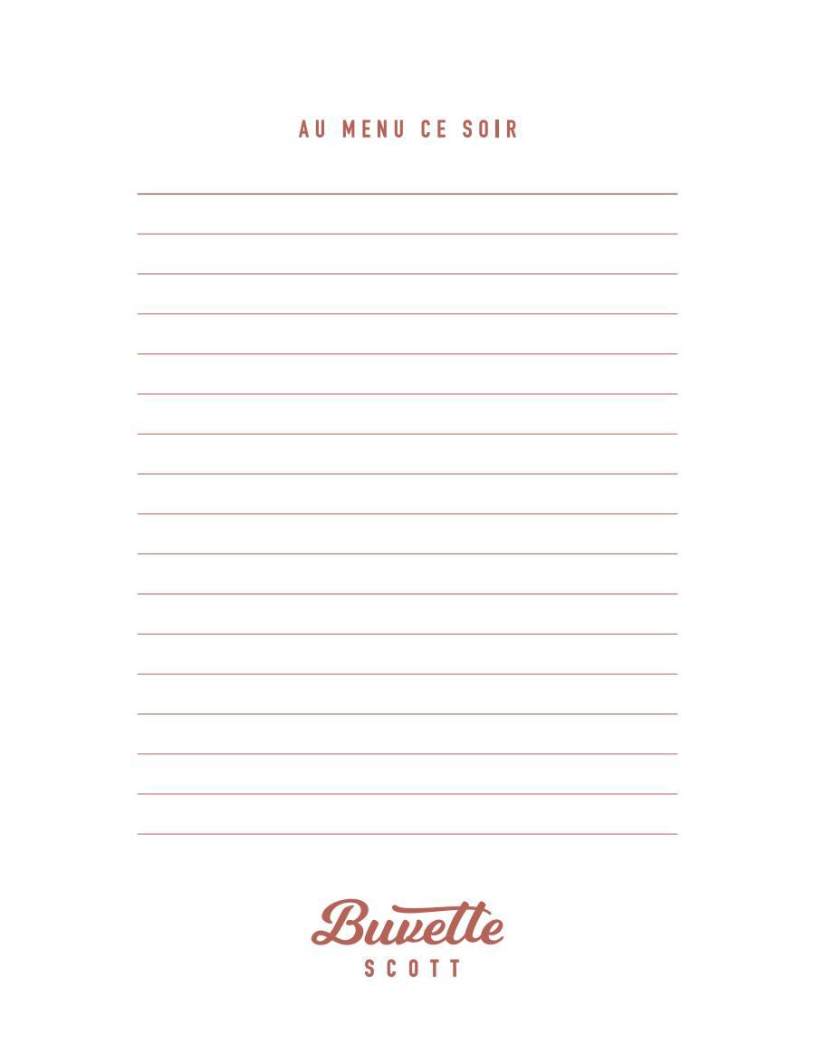 Buvette Scott Menu