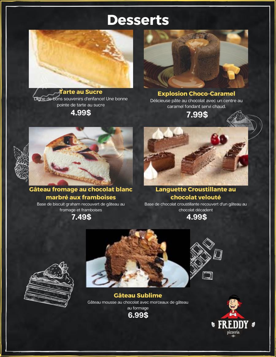 Desserts Menu