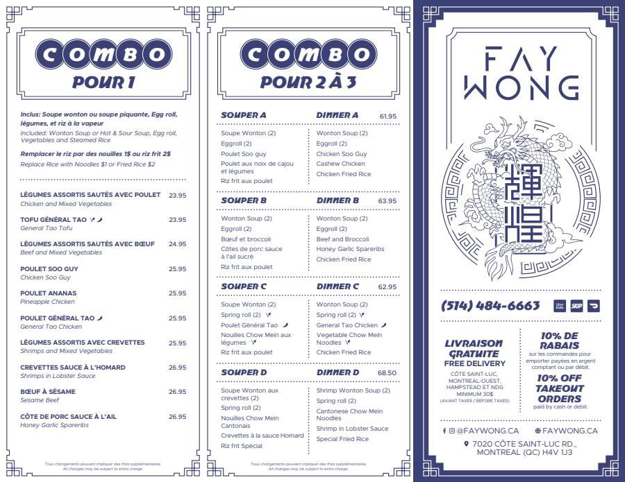 Fay Wong Menu