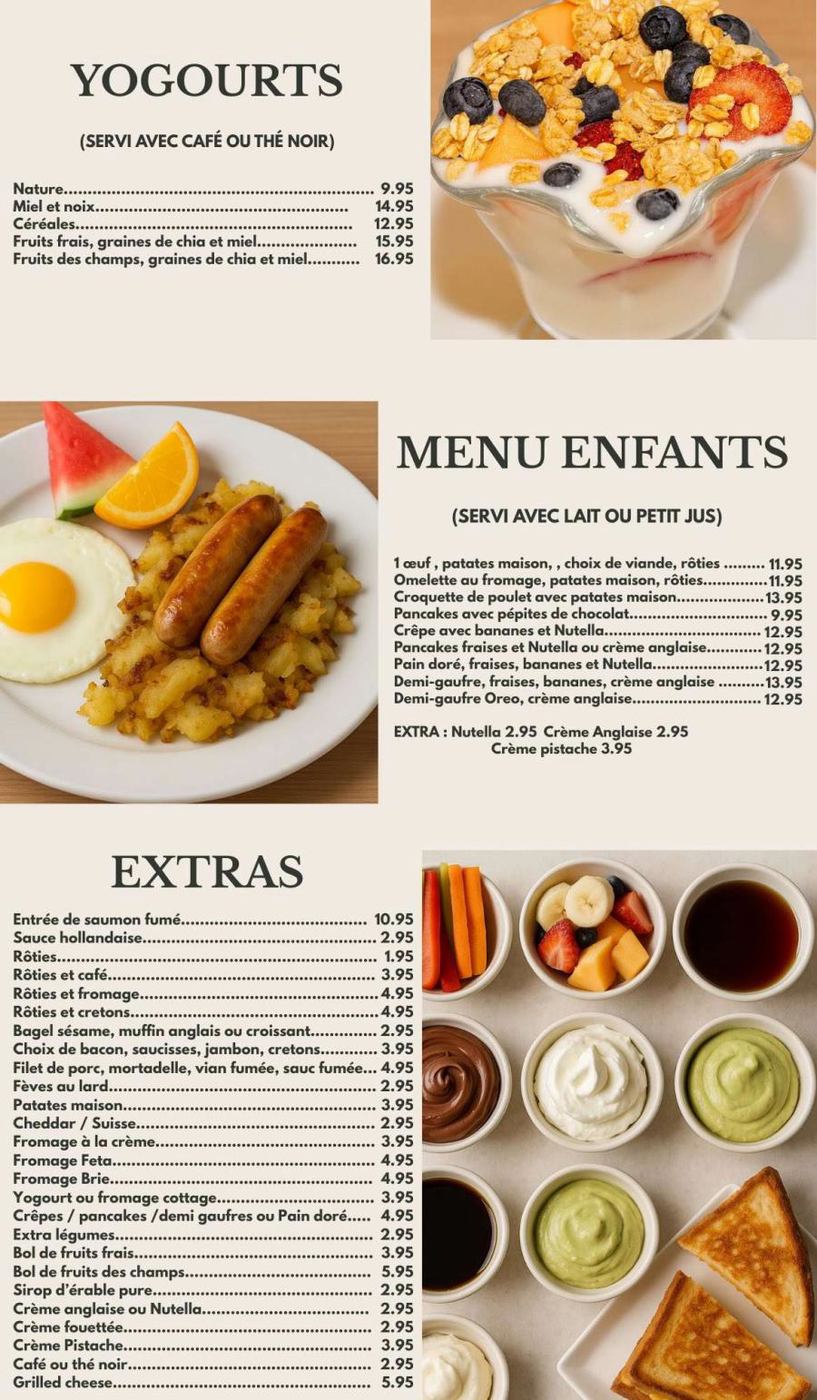 Restaurant Kozy Menu