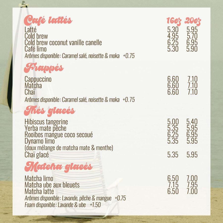 Caféine et co Menu