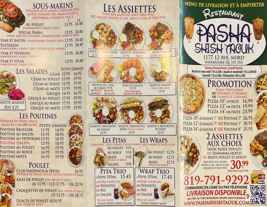 Pasha Shish Taouk Menu