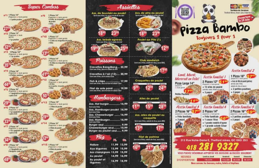 Pizza Mambo Menu