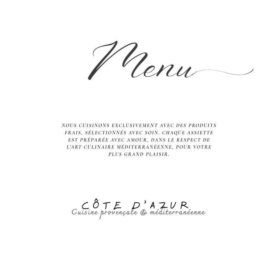 Côte d'Azur Menu - Provençal and Mediterranean cuisine