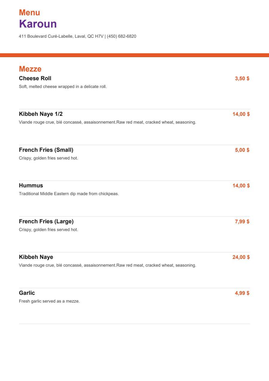 Menu
