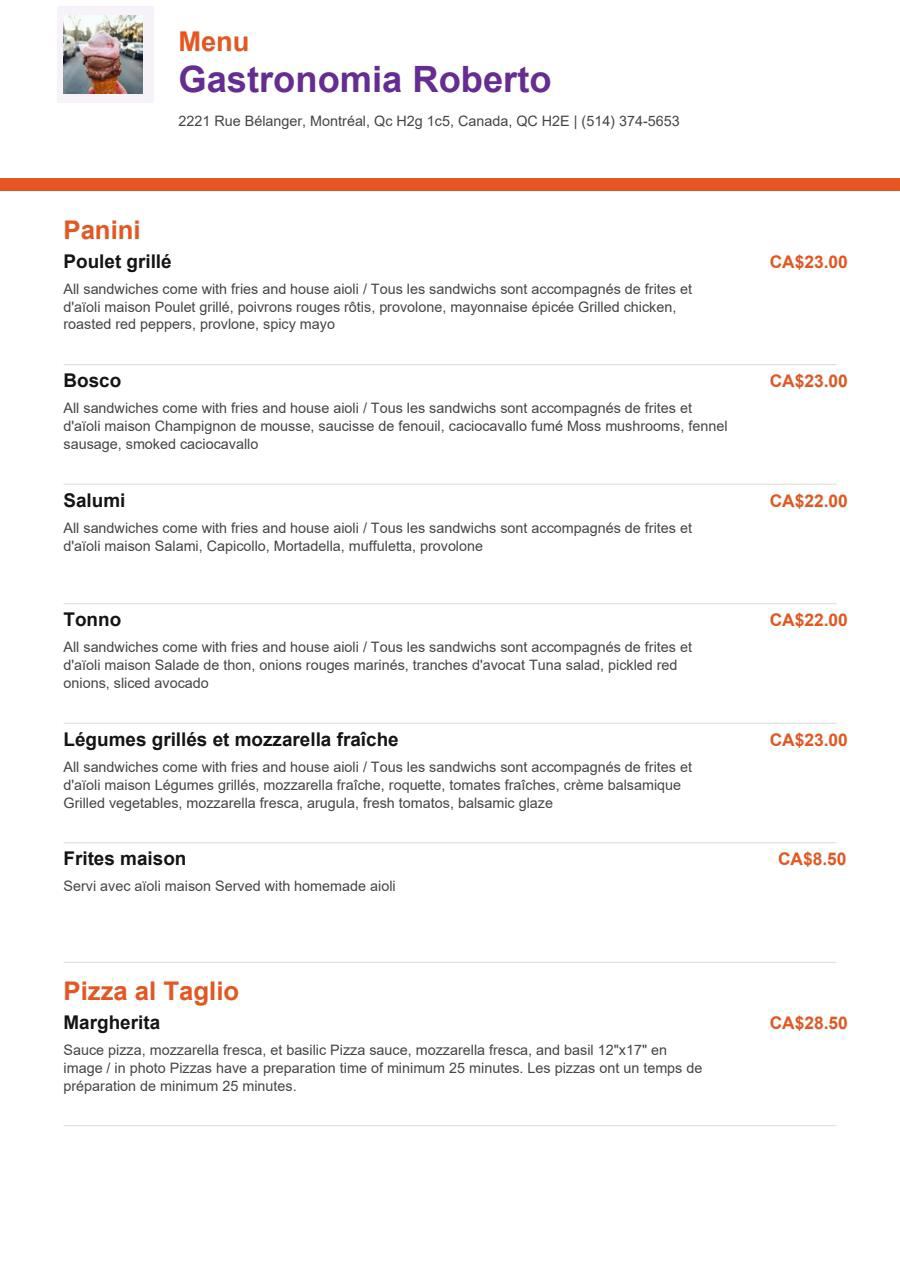Menu