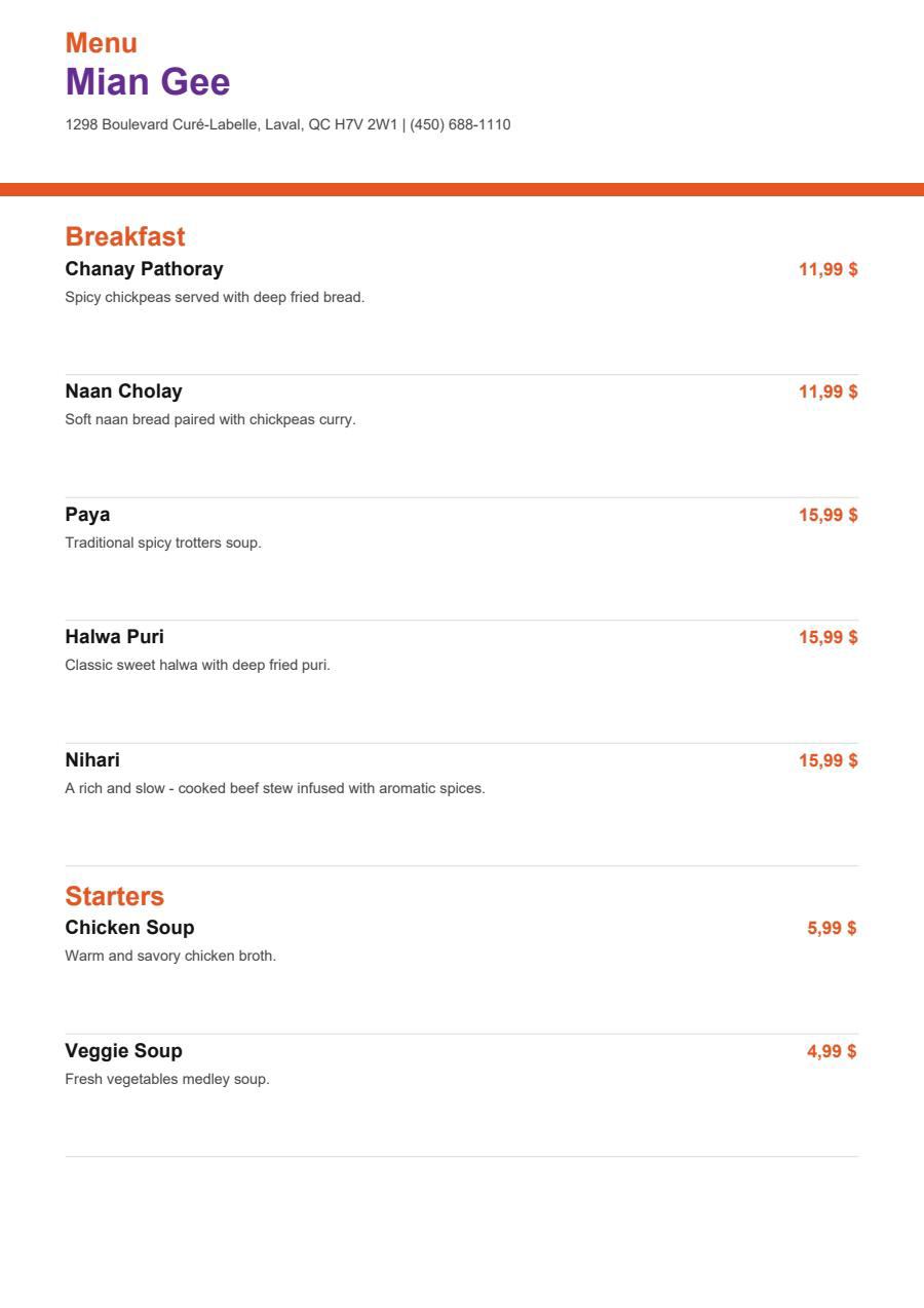 Menu