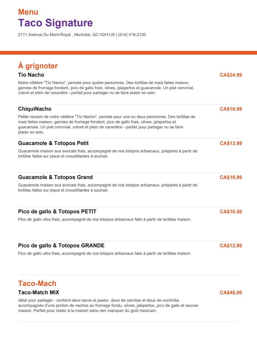 Menu