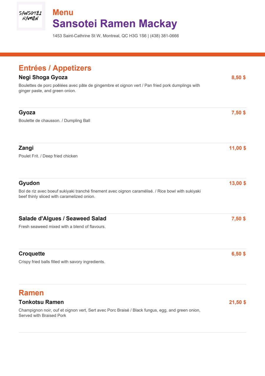 Menu