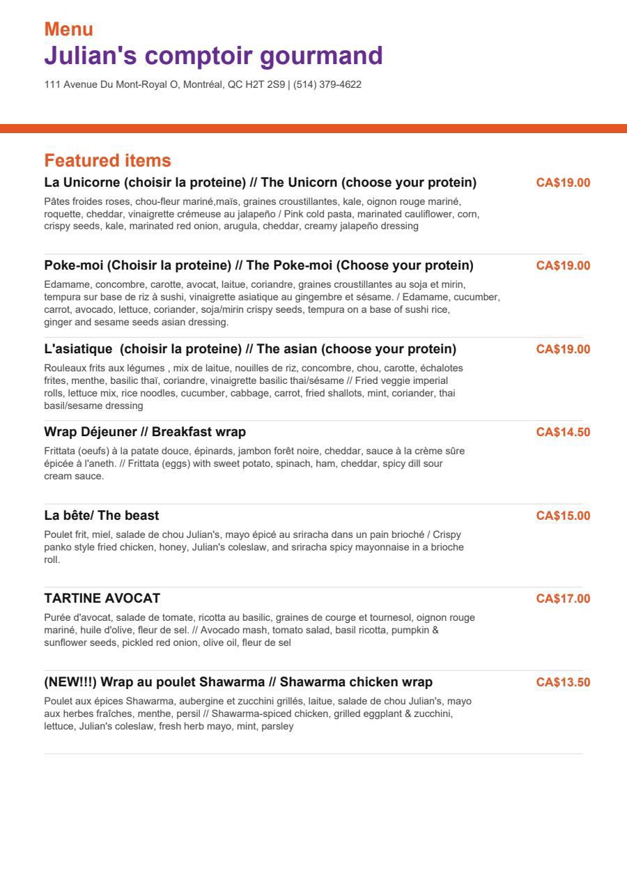 Menu