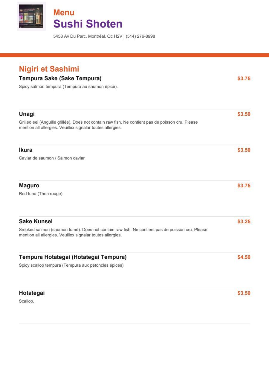 Menu