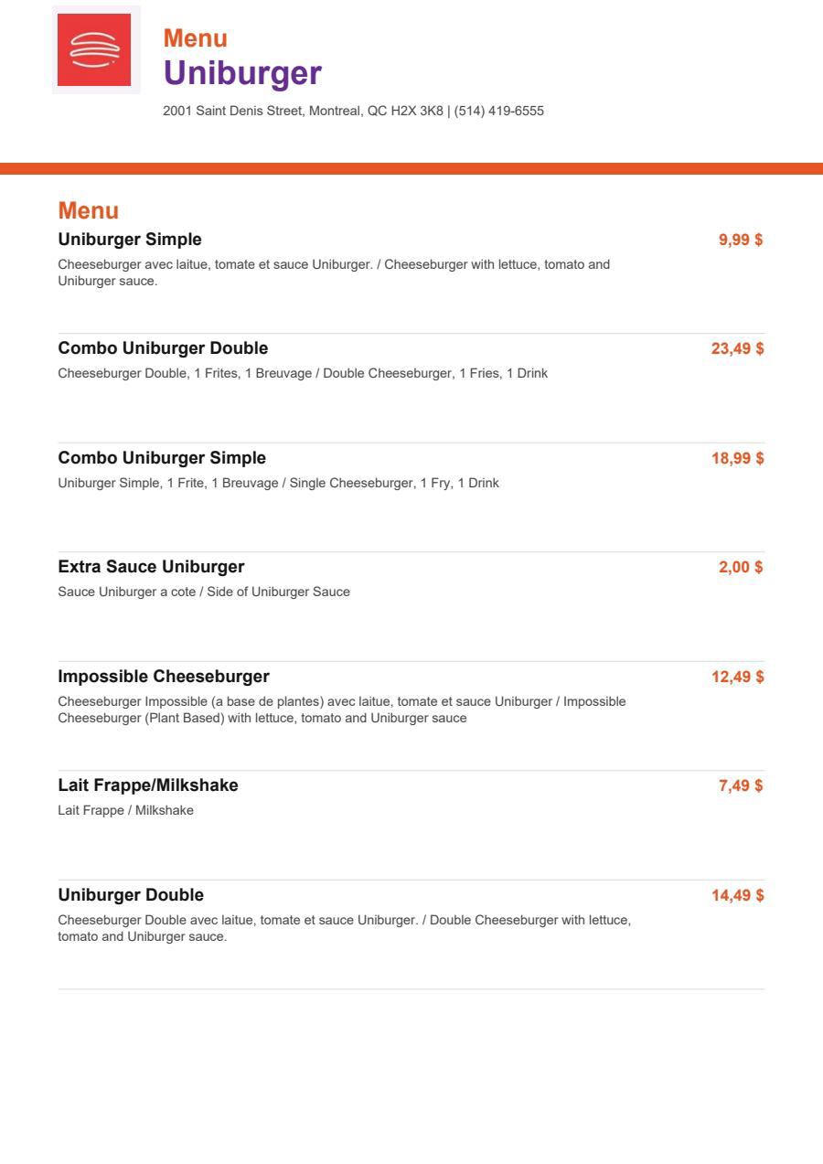 Menu