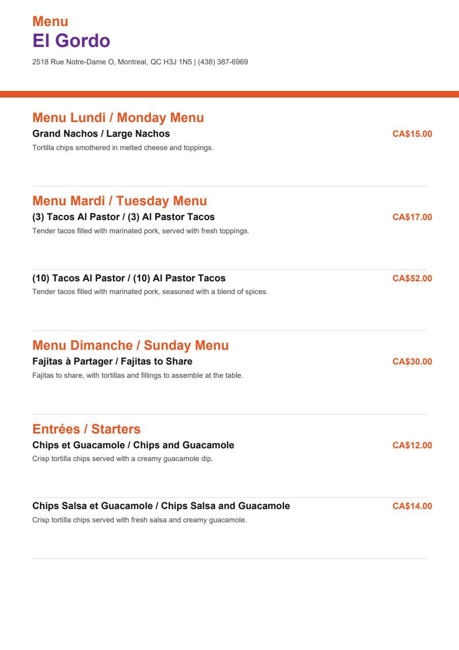 Menu