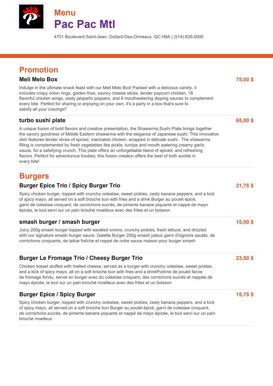 Menu