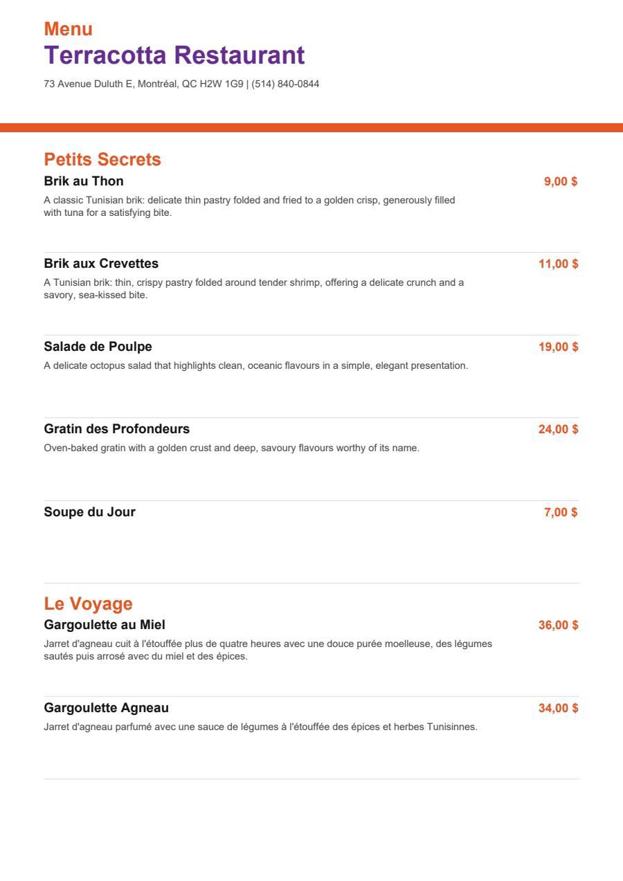 Menu