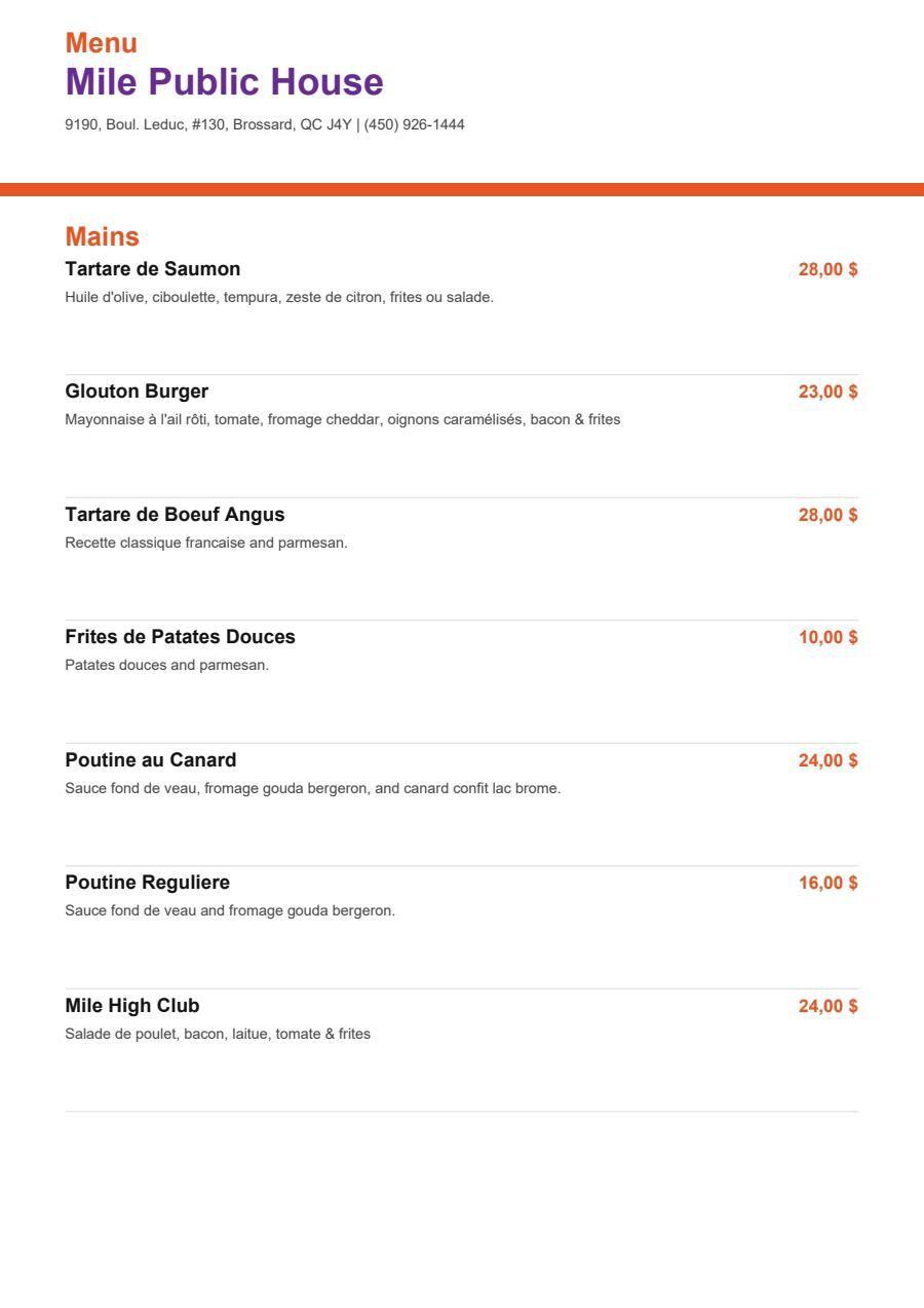 Menu