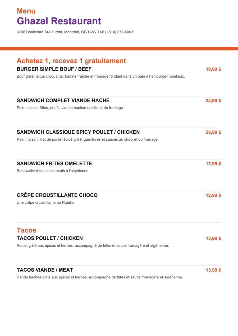 Menu