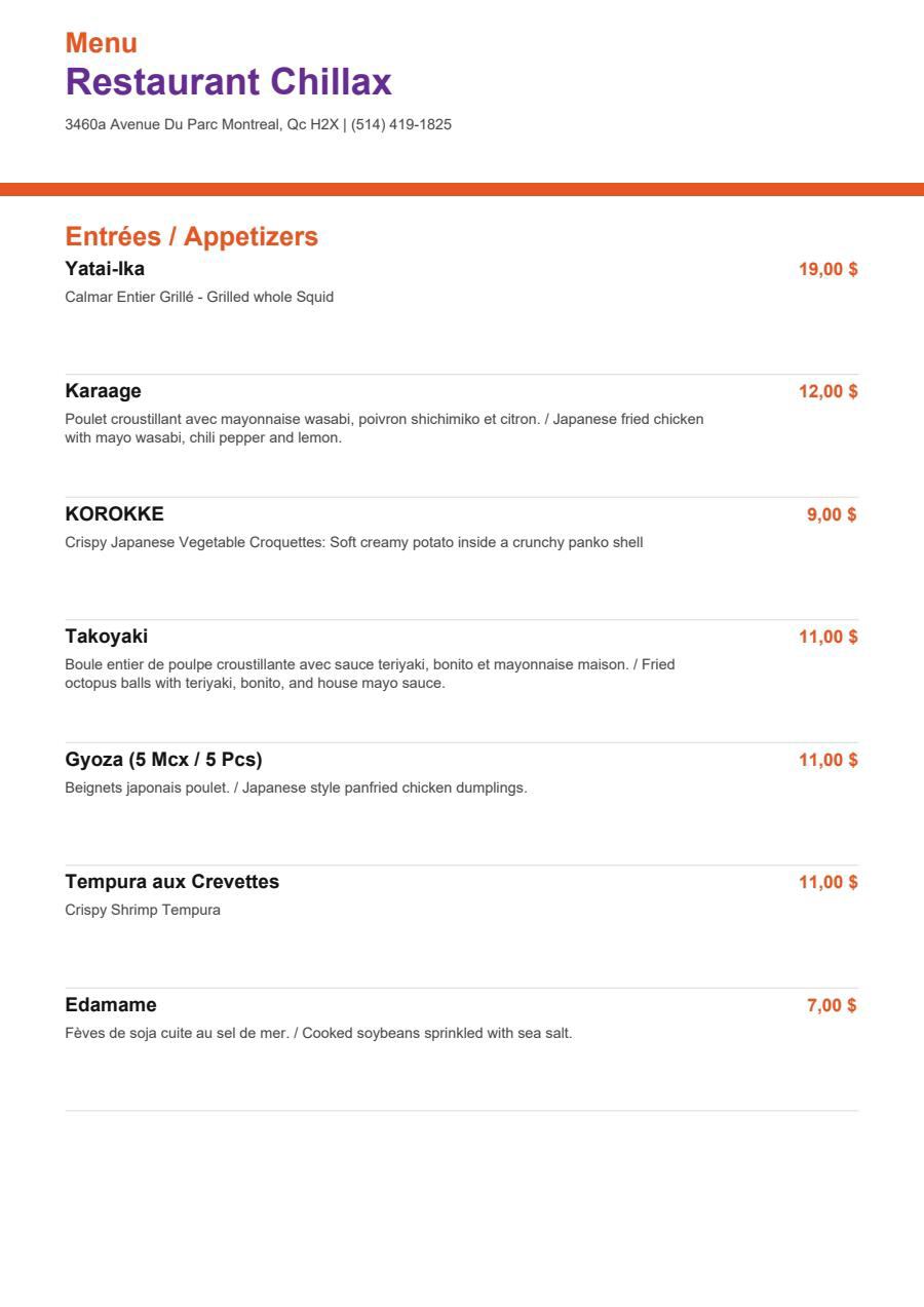 Menu