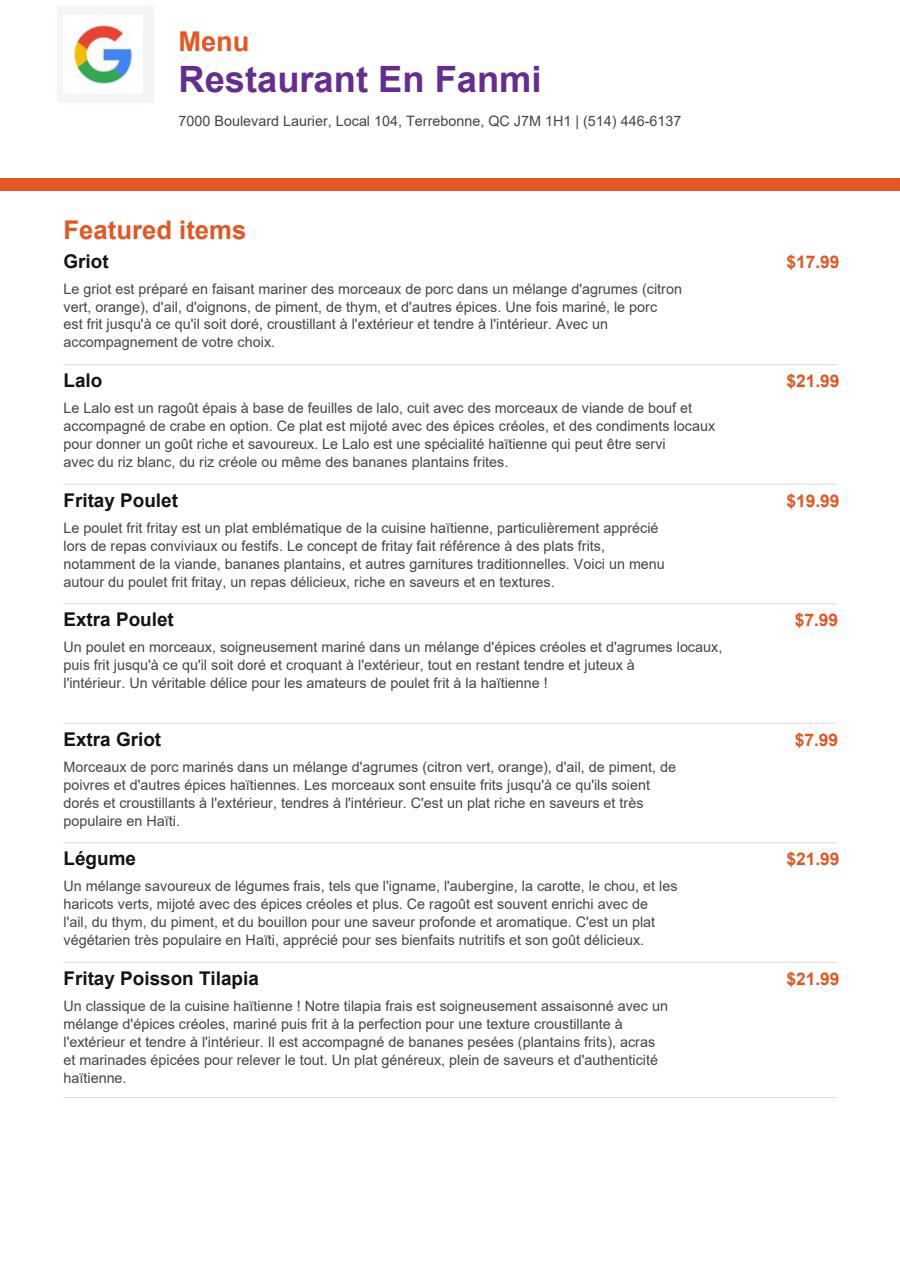 Menu