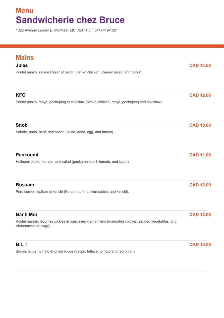 Menu