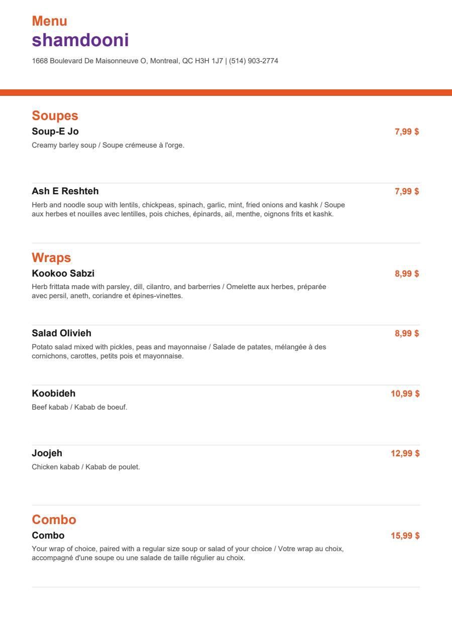 Menu