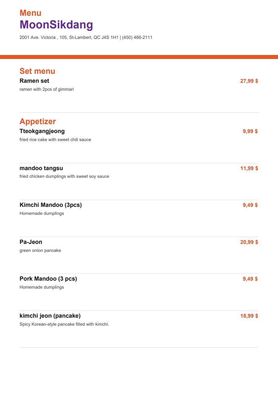 Menu