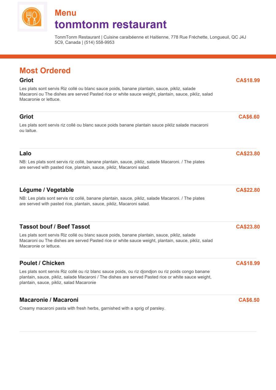 Menu