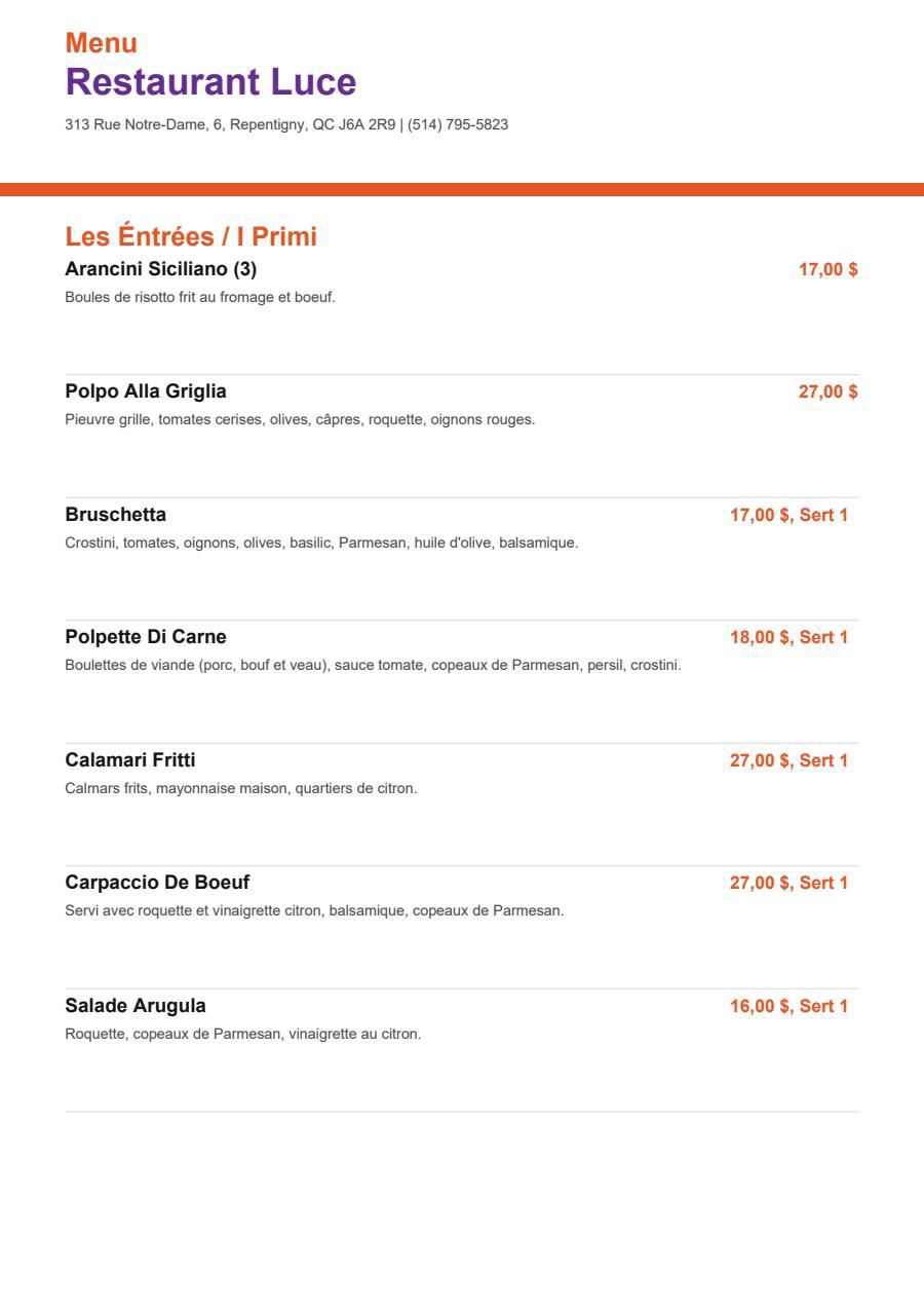 Menu