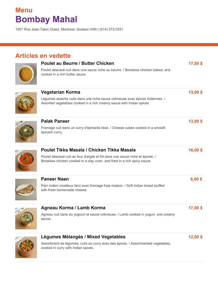 Menu