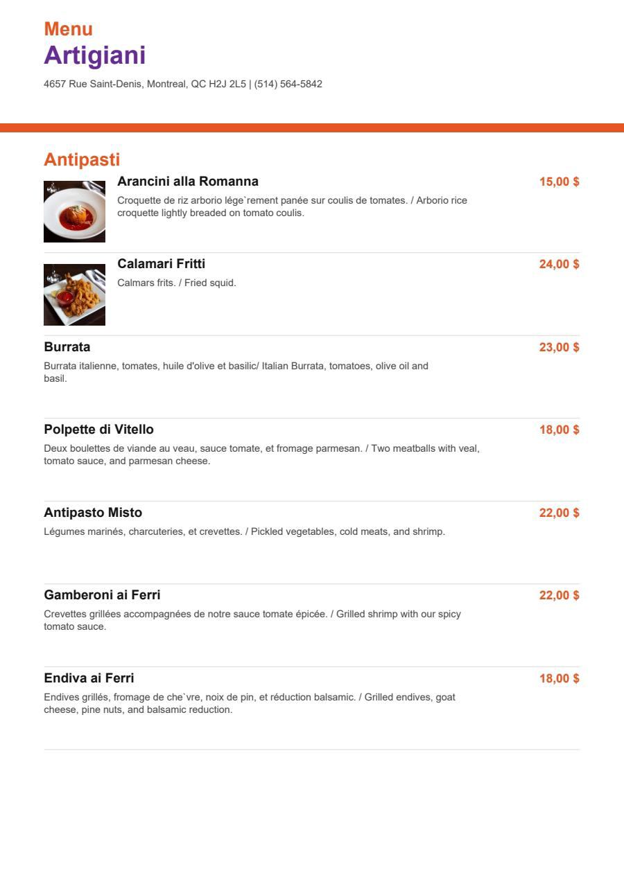 Menu