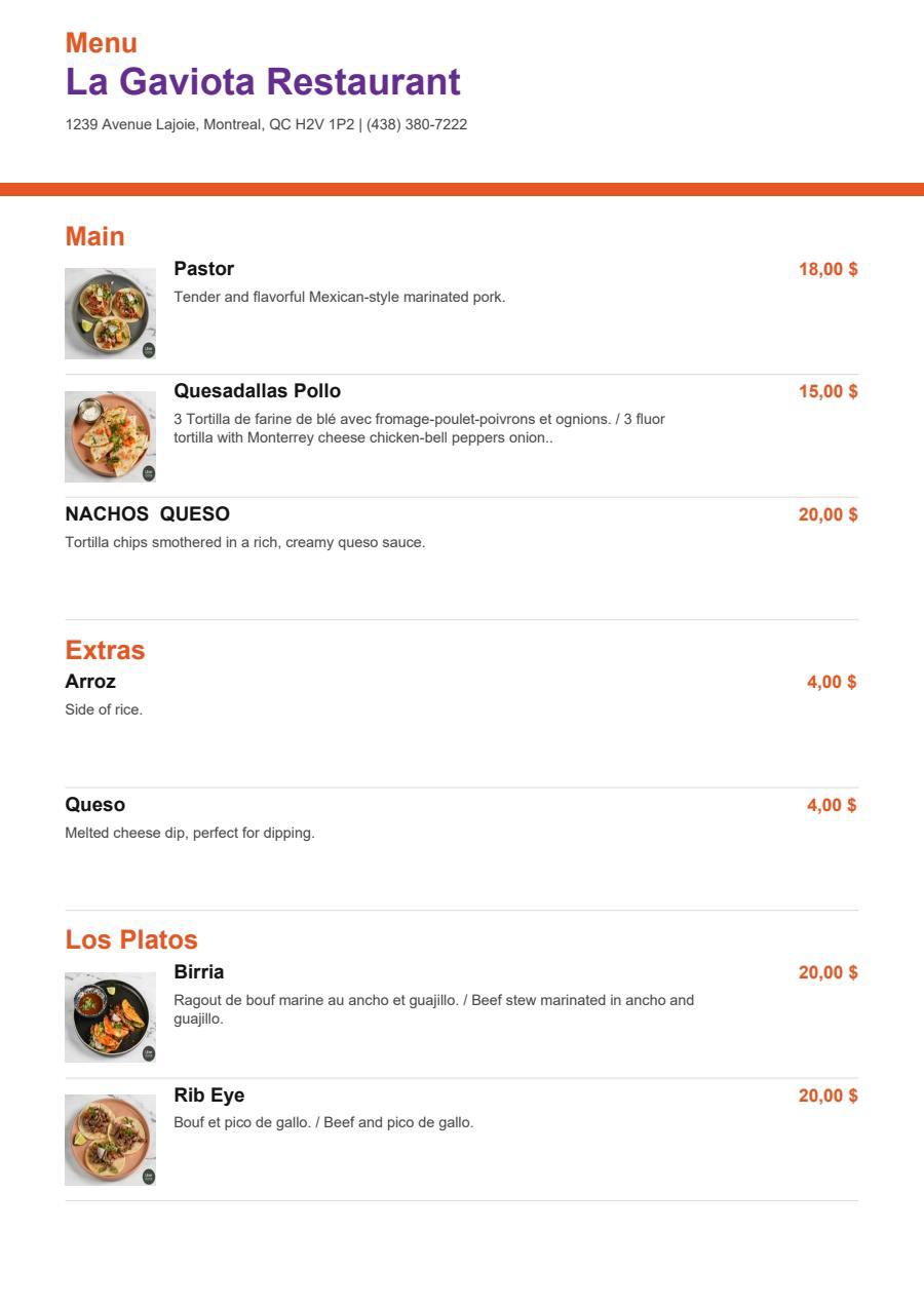 Menu