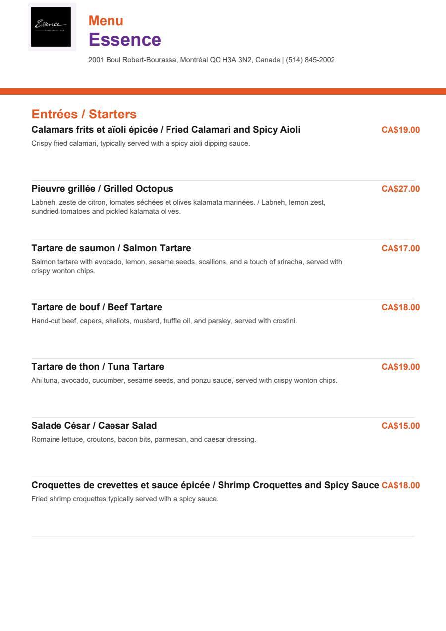 Menu