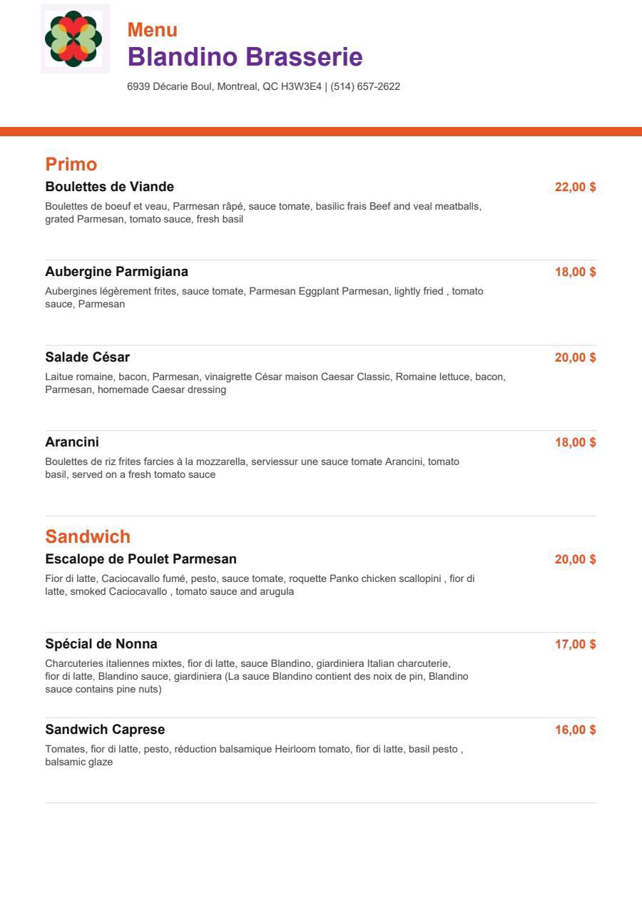 Menu