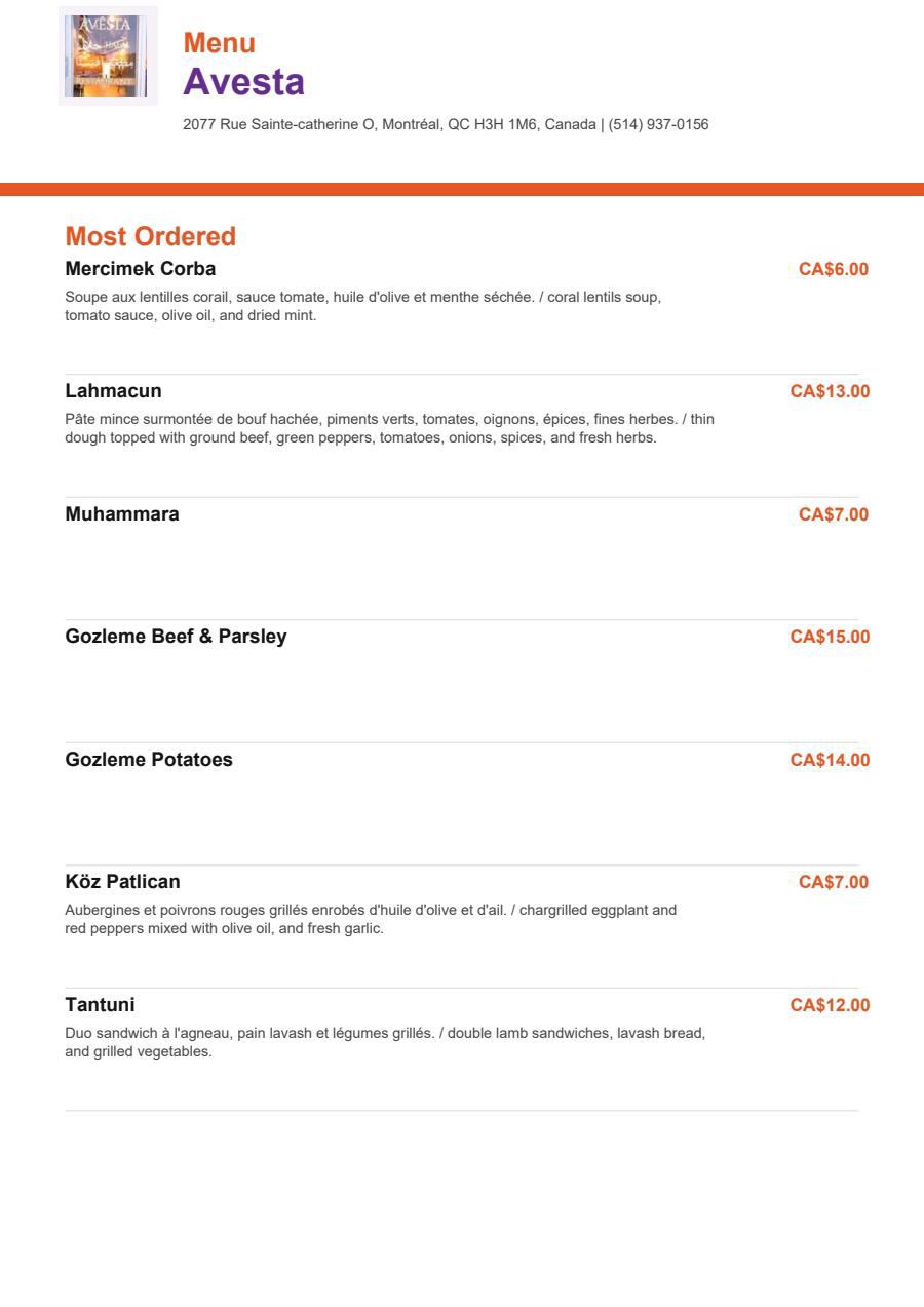 Menu