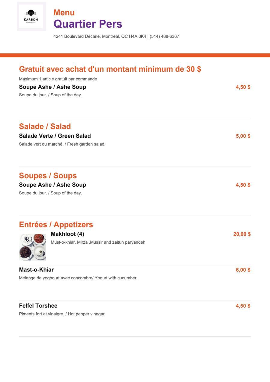 Menu
