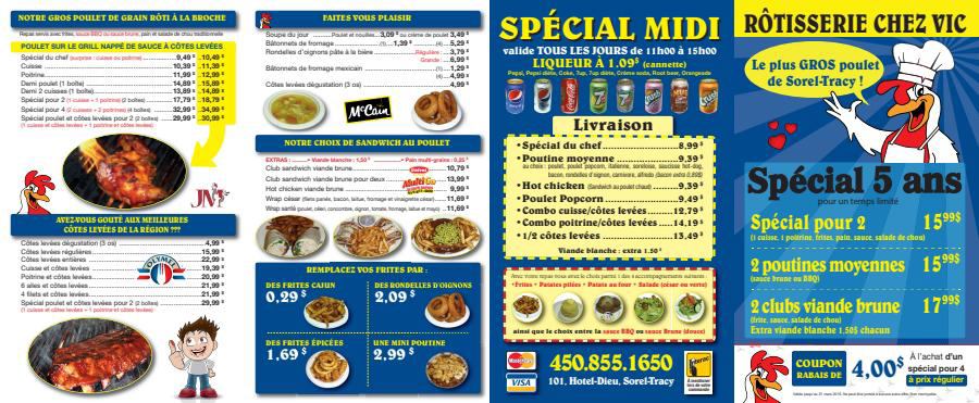 Delivery and take-out menu