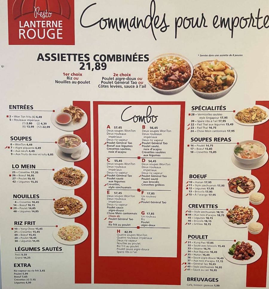 Lanterne Rouge Menu