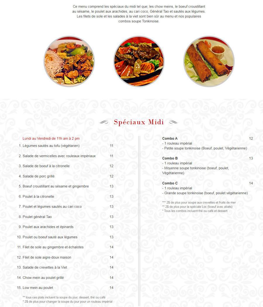 lunch menu